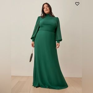 Emerald Green Reformation Dress $455 14 NWT